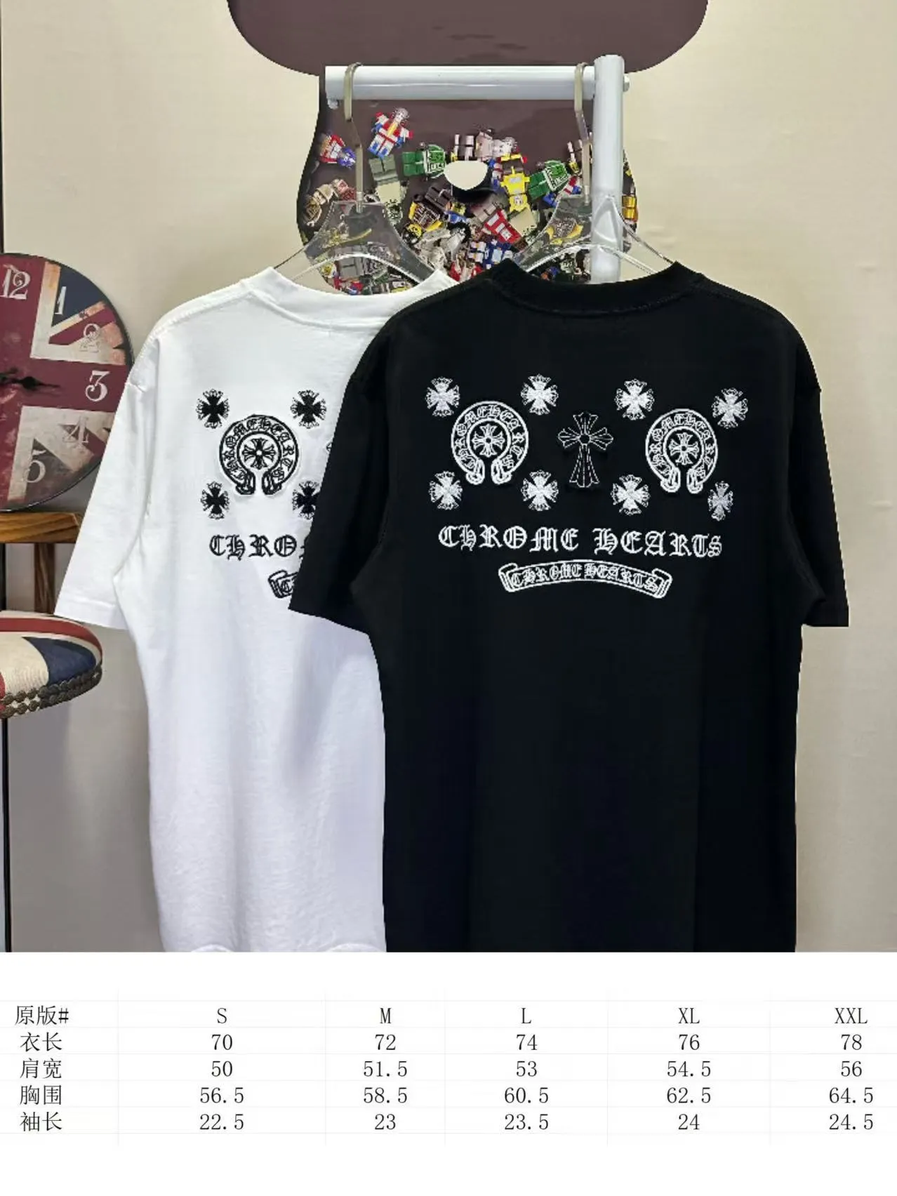Come Hearts ⌚️ ( ） ： 🪡 ➕ ➕ ：Black White SIZE：S-XXL